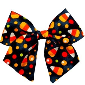 Candy Corn Halloween Hair Bow Girl Fabric Sailor Bow Toddler Clip